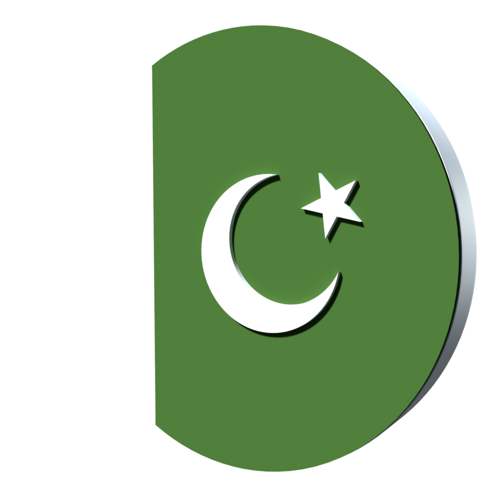 vlag van pakistan 3d pictogram png transparant