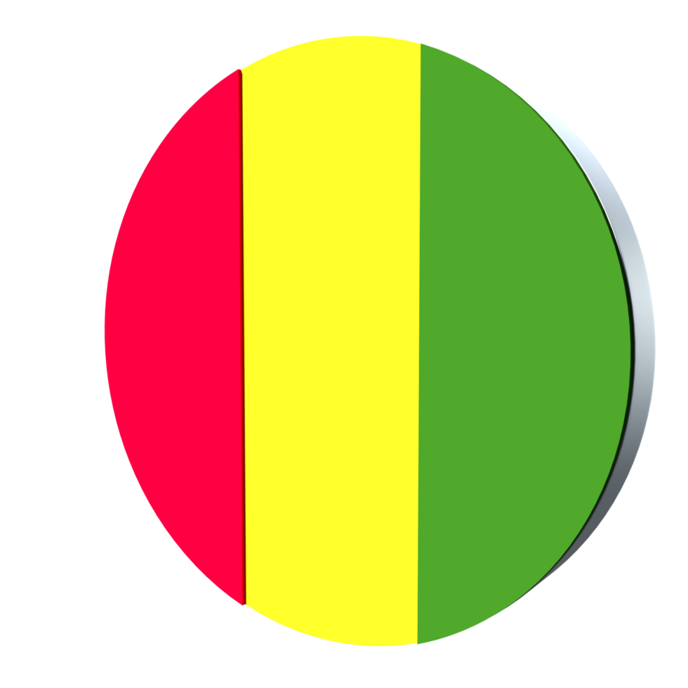 Guinea flag 3d icon PNG transparent