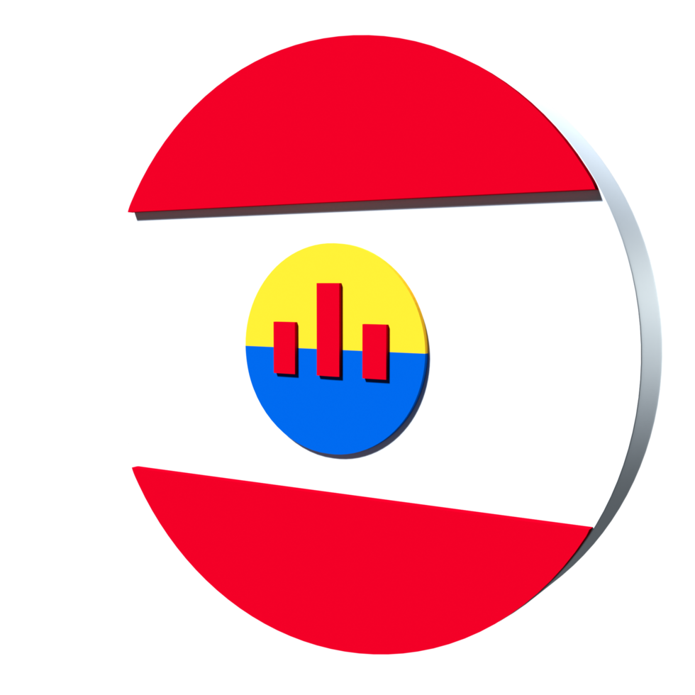 French Polynesia flag 3d icon PNG transparent