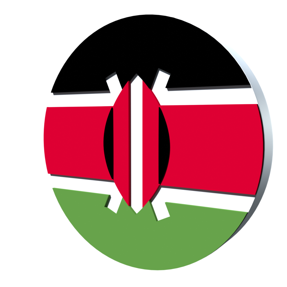 Kenya flag 3d icon PNG transparent