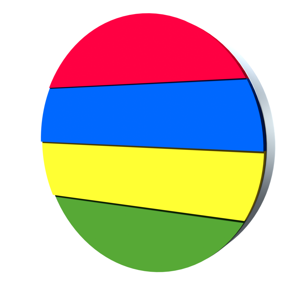 Mauritius flag 3d icon PNG transparent