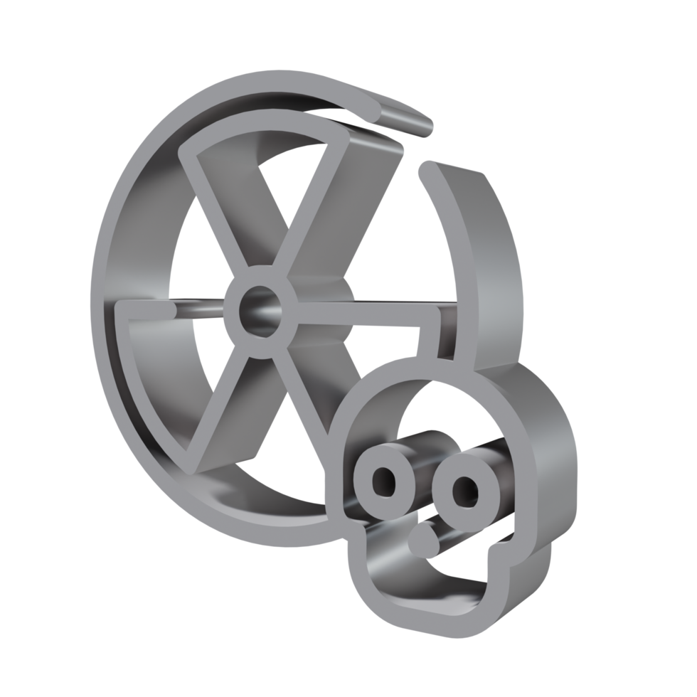 Nuclear 3D icon PNG transparent