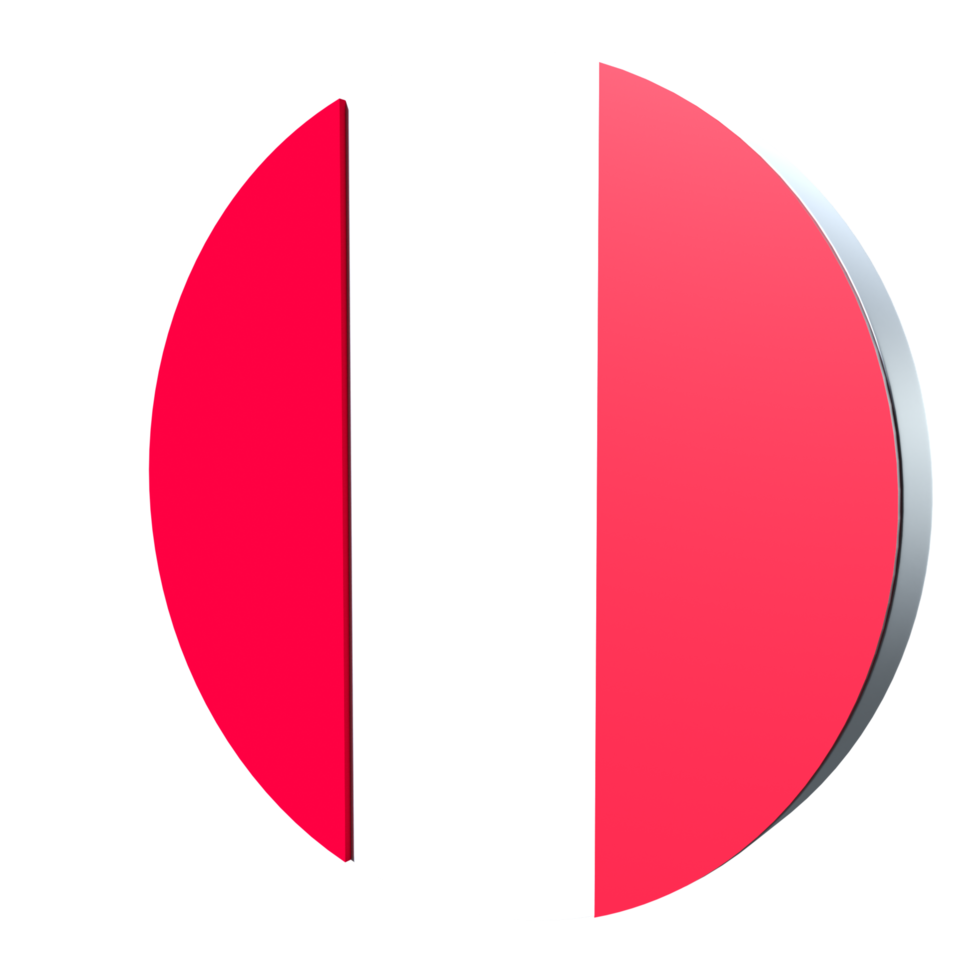 Peru flag 3d icon PNG transparent