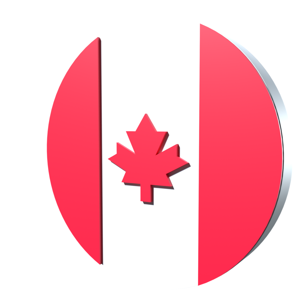 Canada flag 3d icon PNG transparent