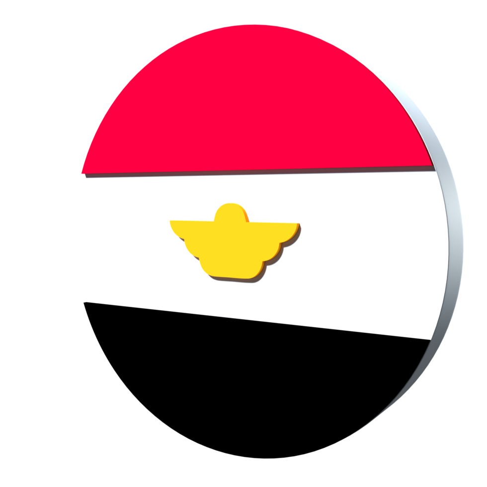 egypten flagga 3d ikon png transparent