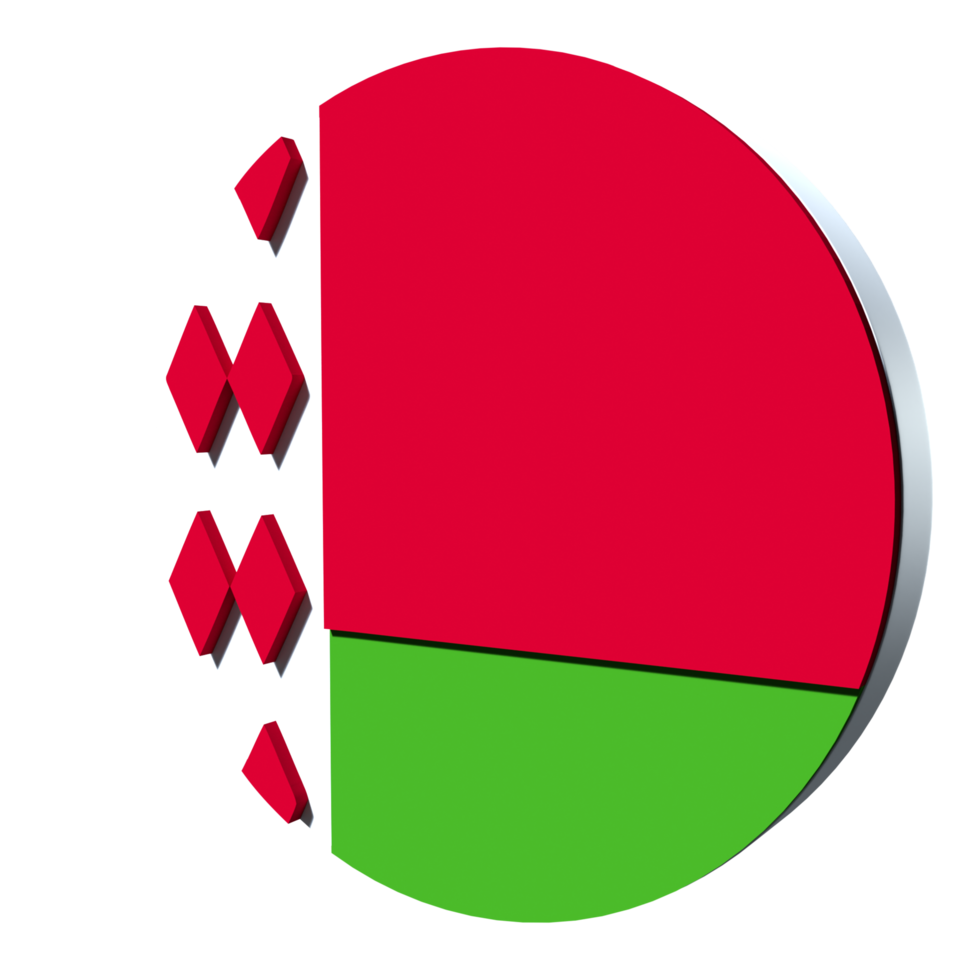 Belarus flag 3d icon PNG transparent