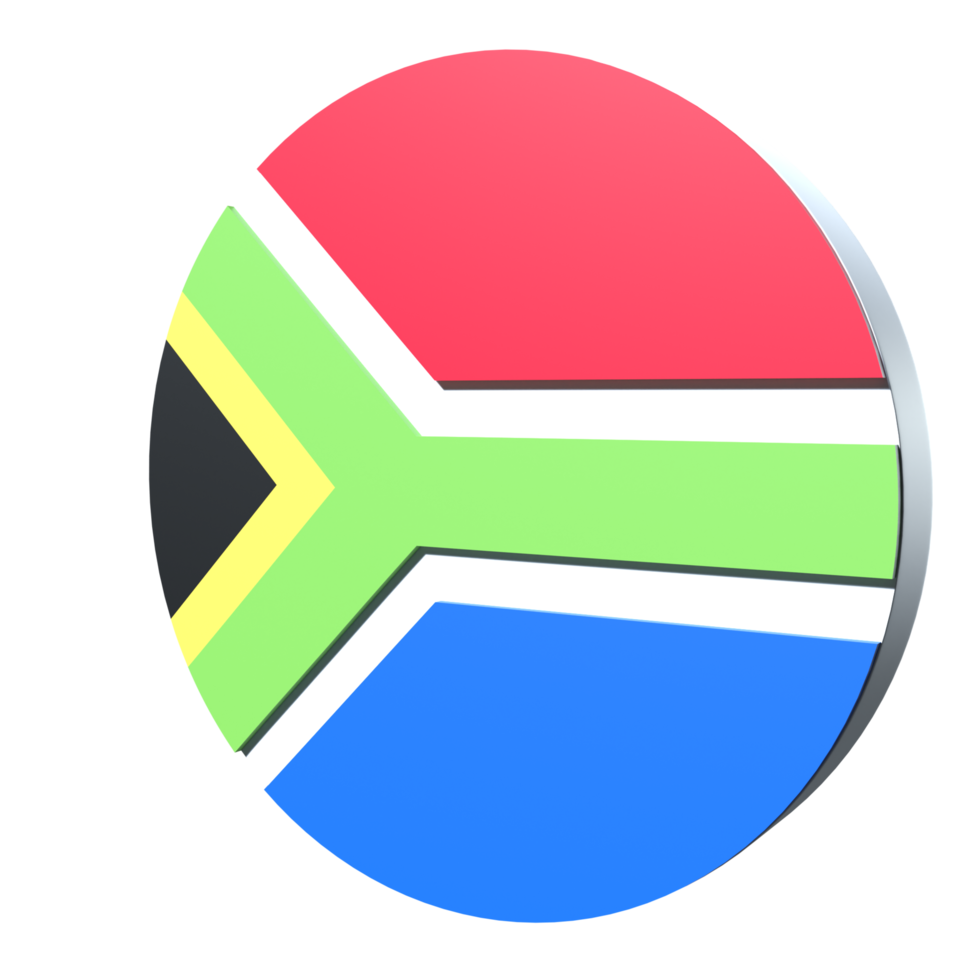 sudáfrica bandera 3d icono png transparente