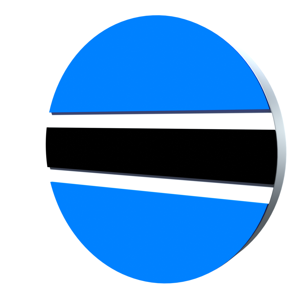 Botswana flag 3d icon PNG transparent