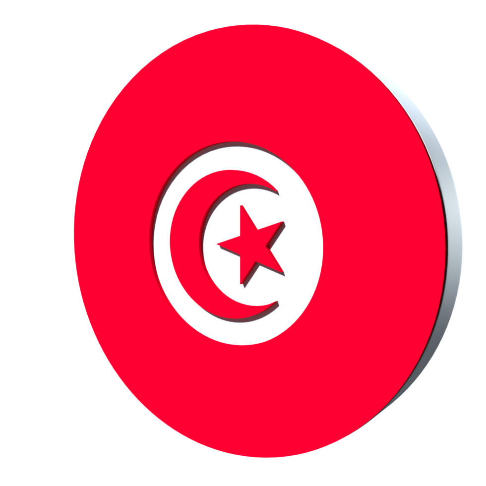 tunisie drapeau 3d icône png transparent