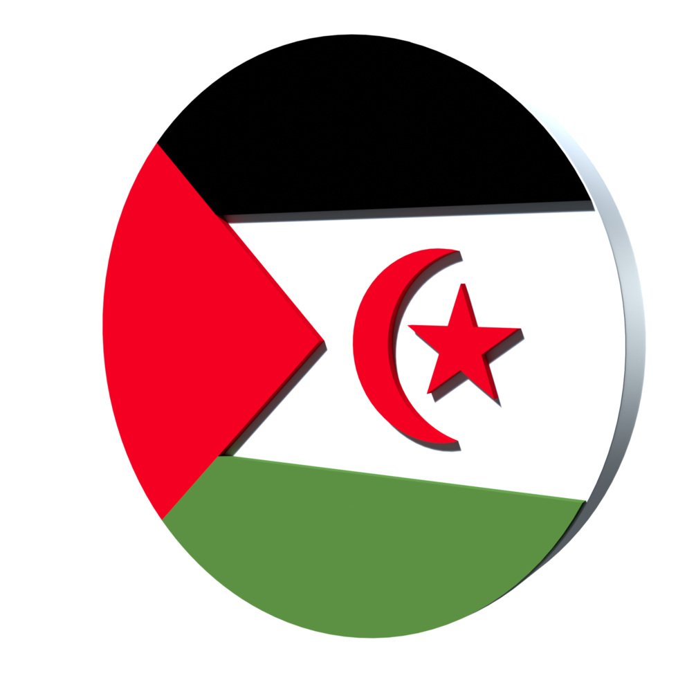 bandeira da república democrática árabe sarauí ícone 3d png transparente