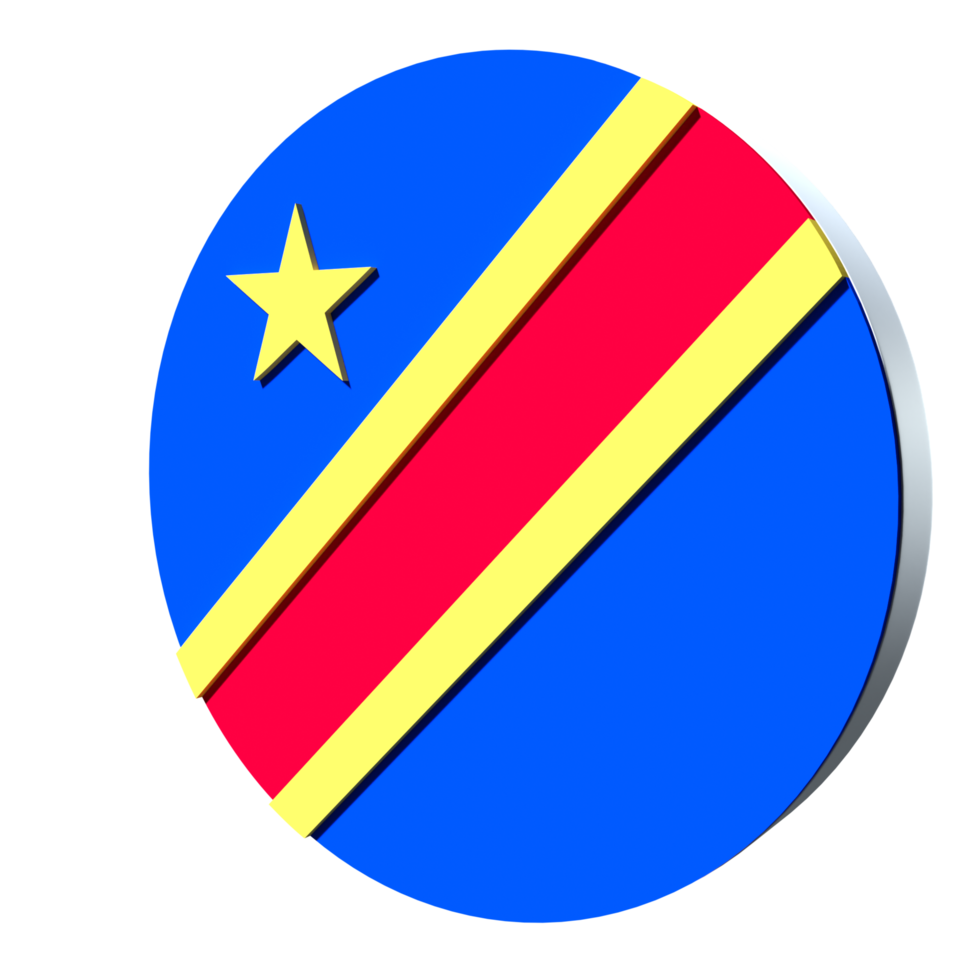 demokratiska republiken Kongo flagga 3d-ikon png transparent