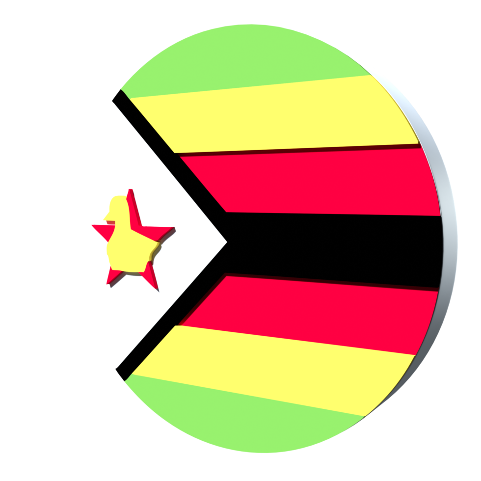 Zimbabwe flag 3d icon PNG transparent