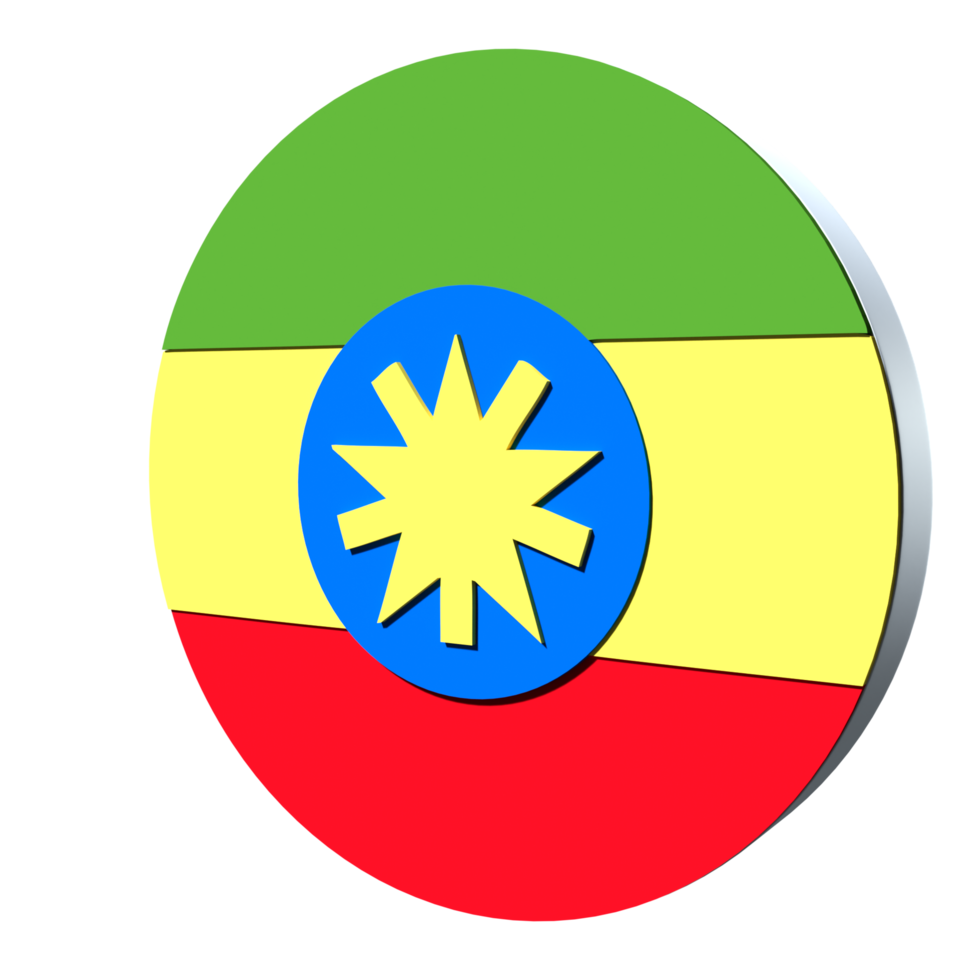 etiopia bandiera 3d icona png trasparente