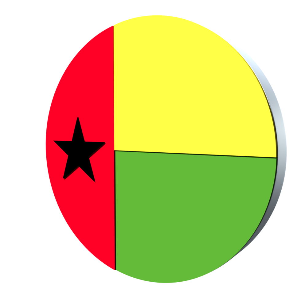 Guinea Bissau flag 3d icon PNG transparent