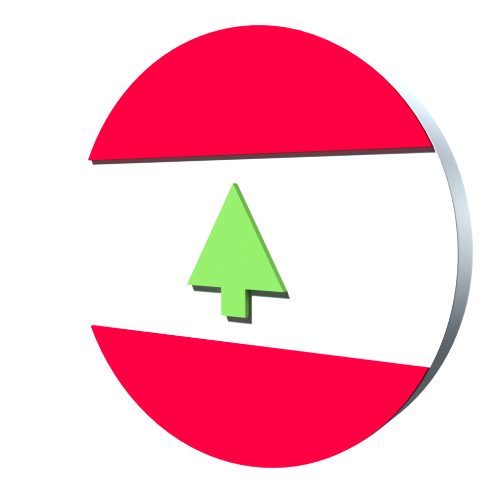 Lebanon flag 3d icon PNG transparent