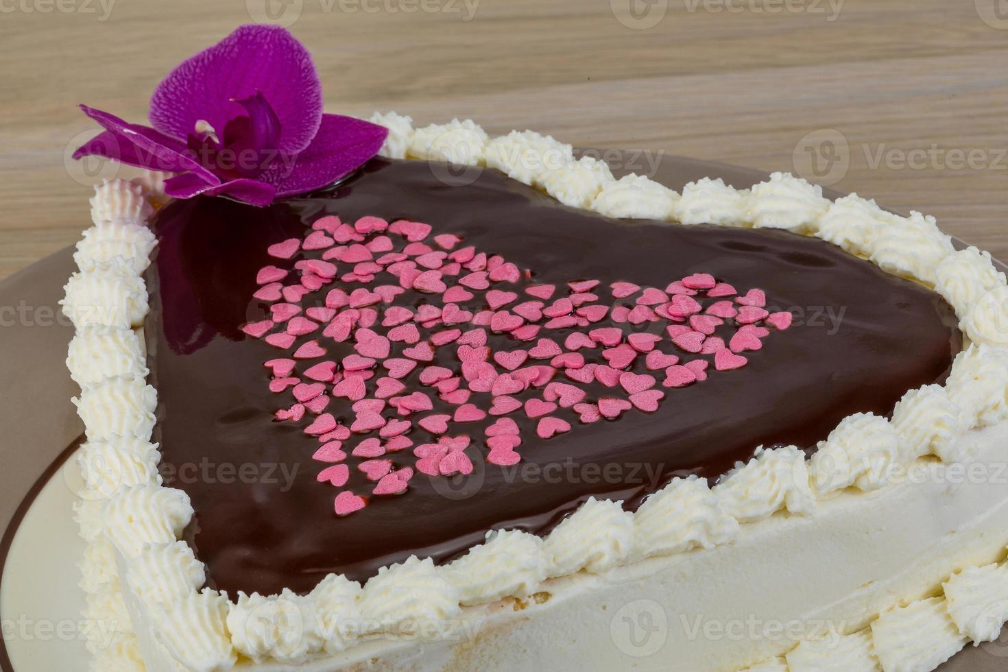 Chocolate icing cake photo