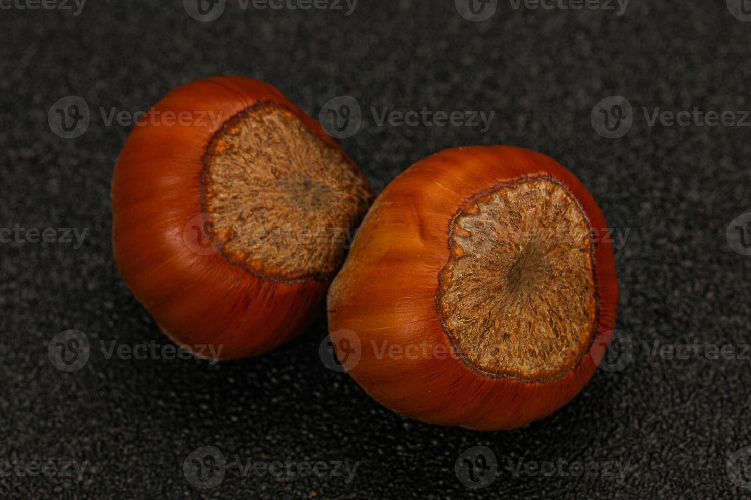 Two ripe tasty Whole hazelnut photo