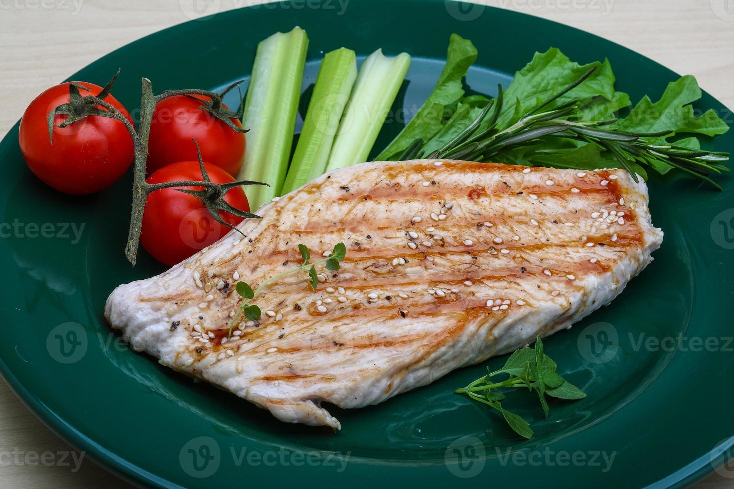 Grilled turkey steak photo