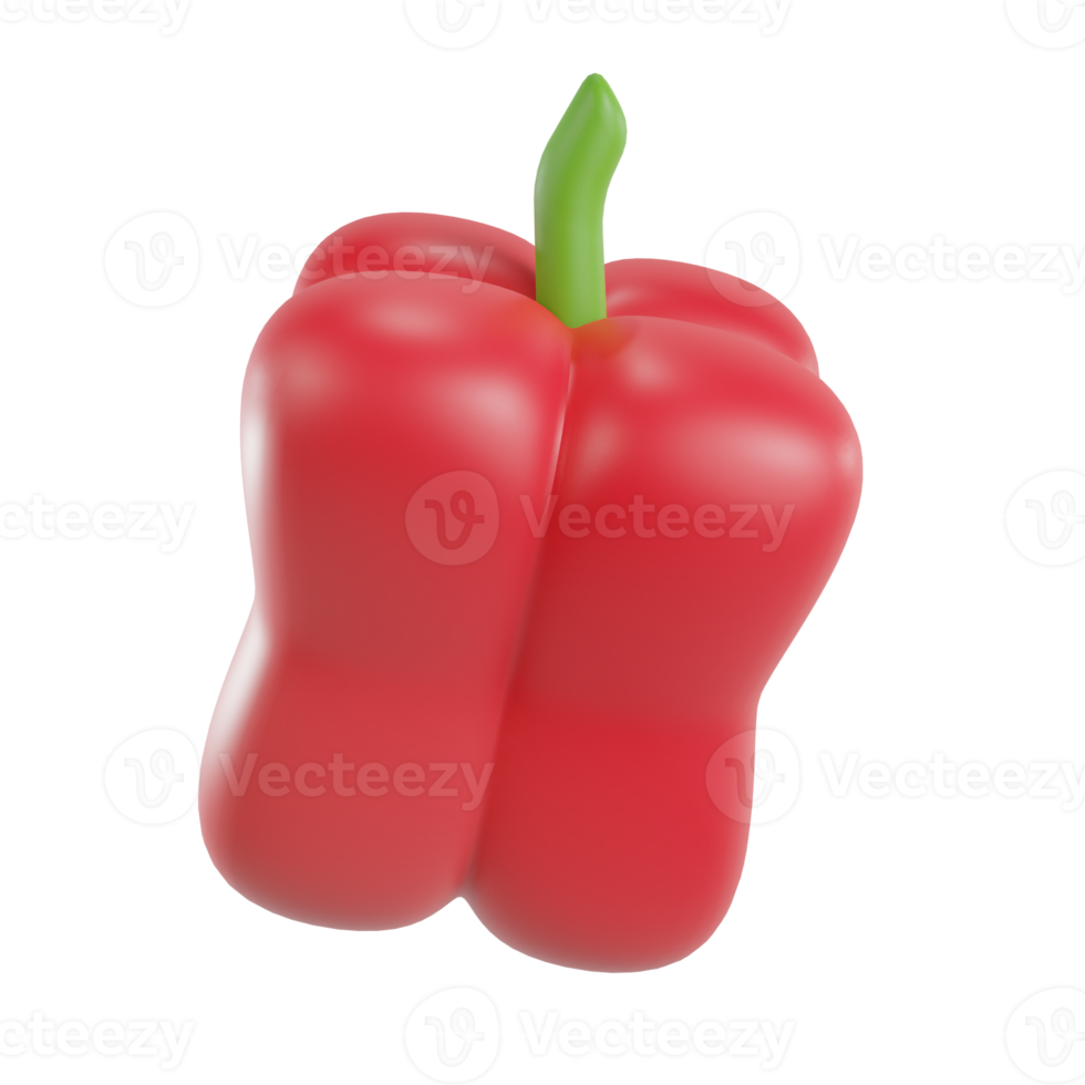 Objet paprika de rendu 3D png