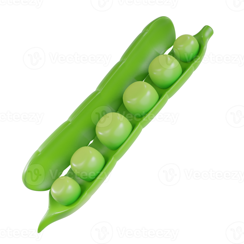 3d render peas object with transparent background png