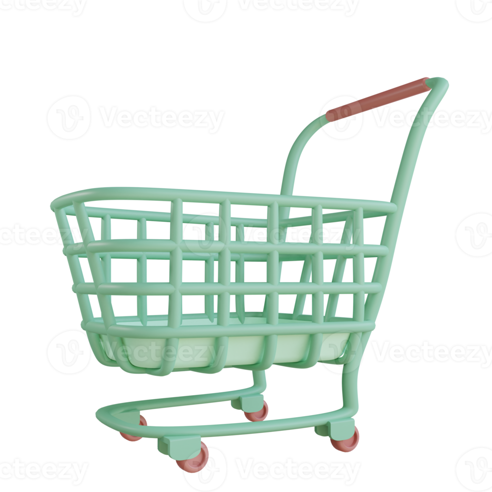 3d cart object with transparent background png