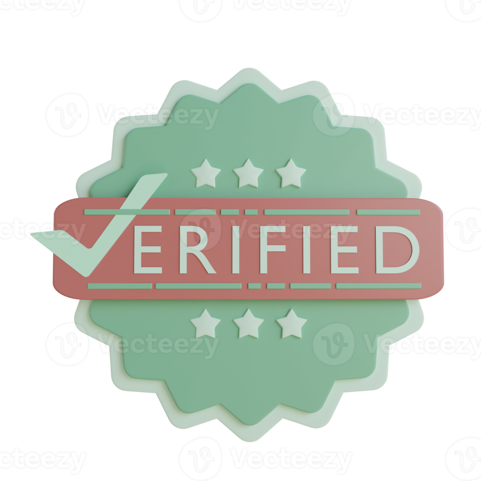 3d verified object with transparent background png