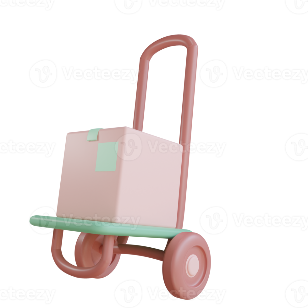 3d trolley object with transparent background png
