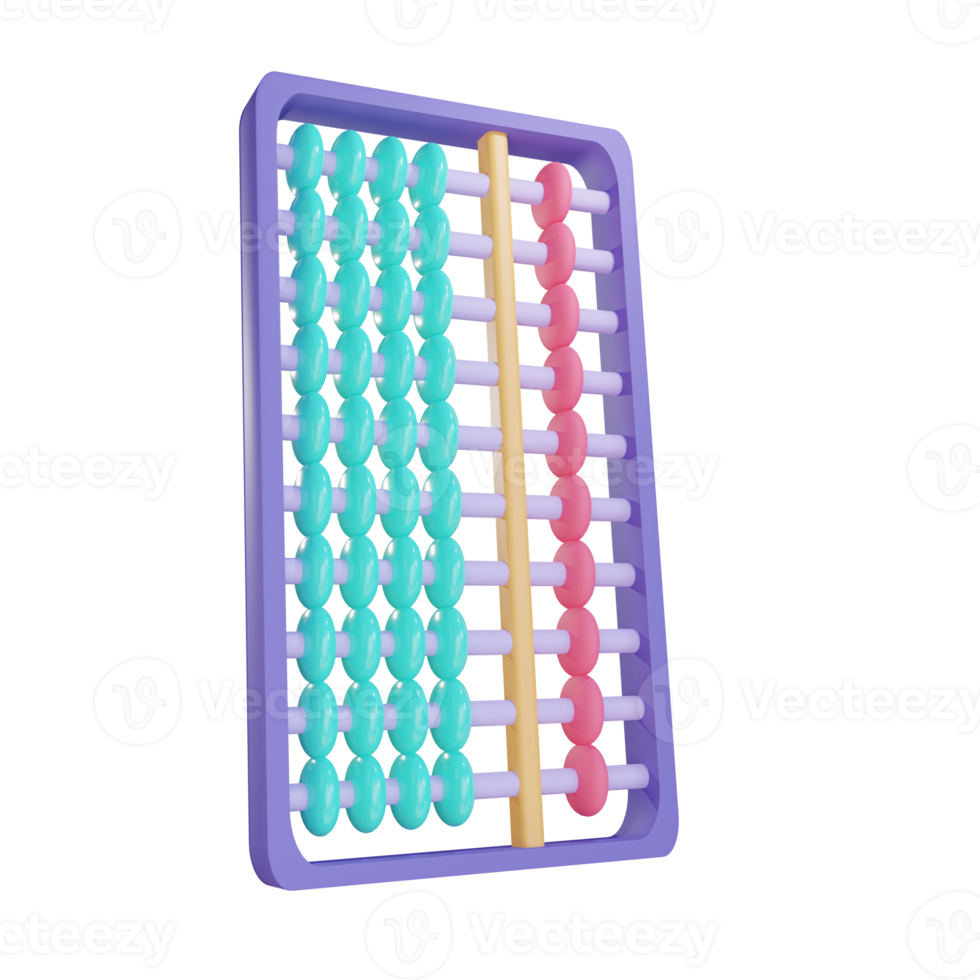 3d abacus object with transparent background png