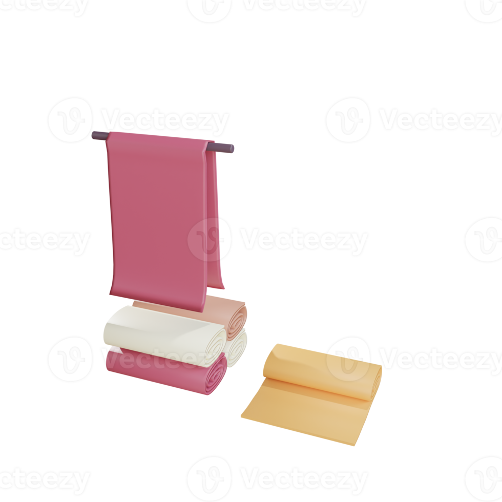 3d towel object with transparent background png