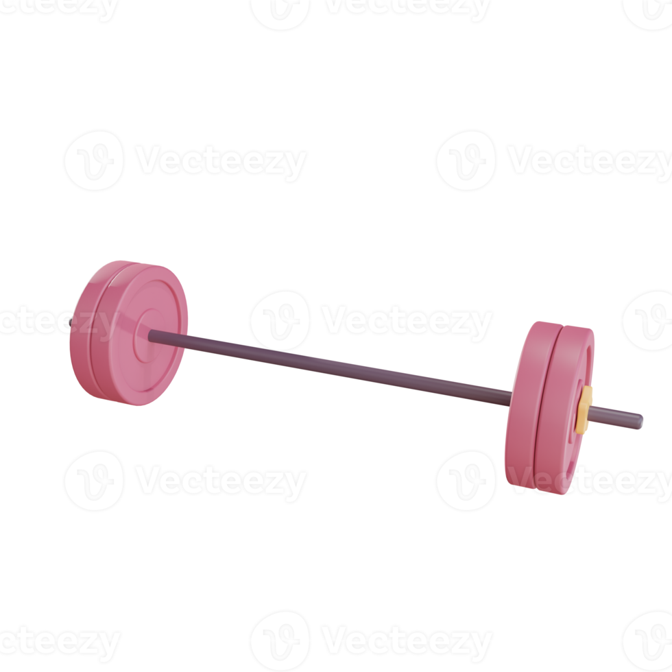 3d Barbell object with transparent background png