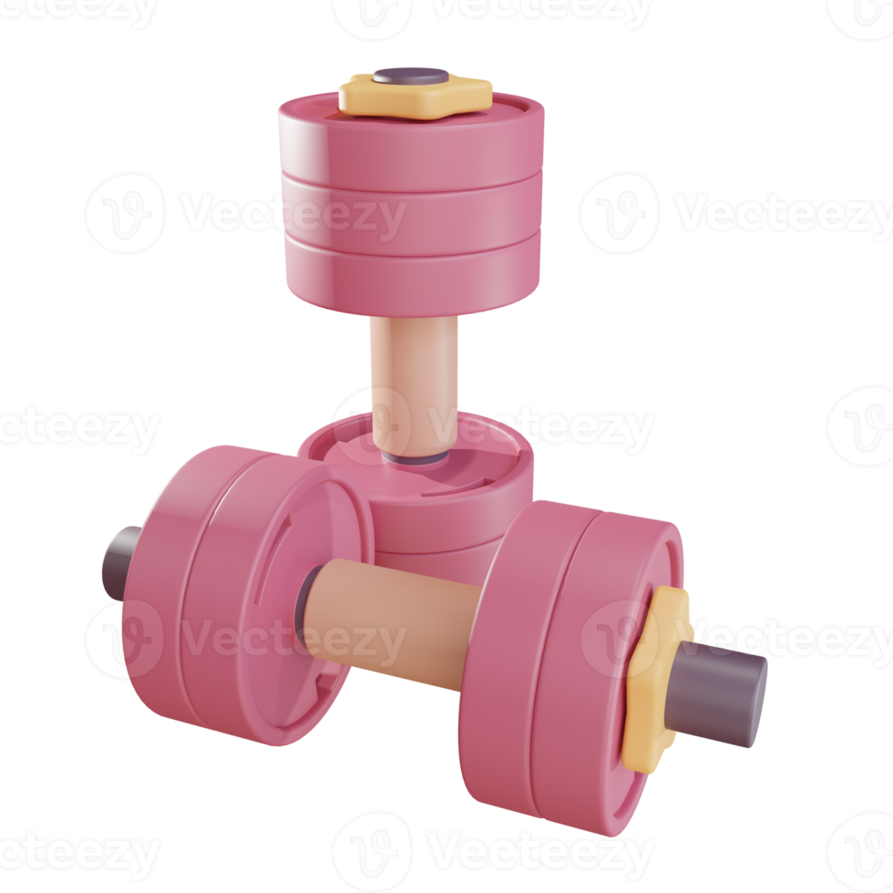 3d Dumbbell object with transparent background png