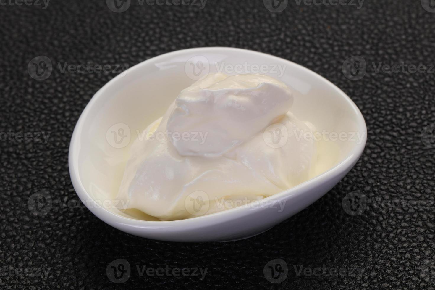 Sour cream in the bowl photo