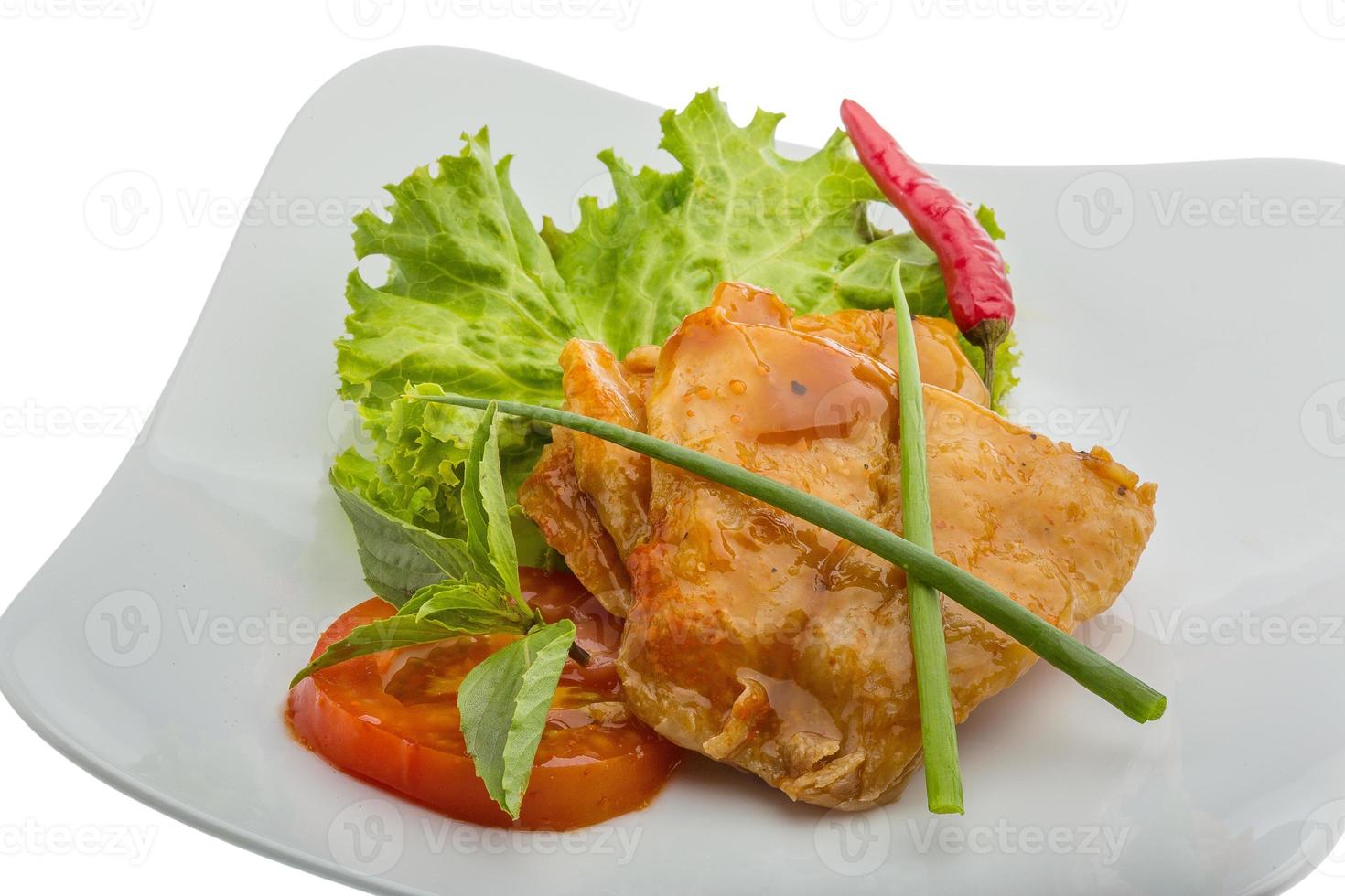 Baracuda steak on white photo
