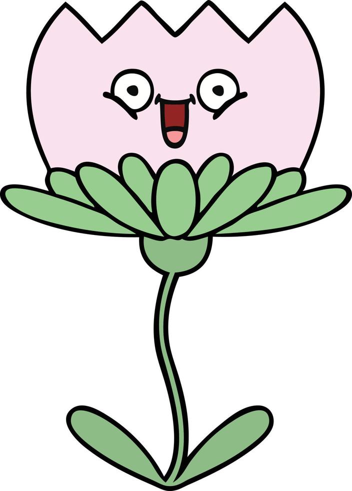 linda flor de dibujos animados vector