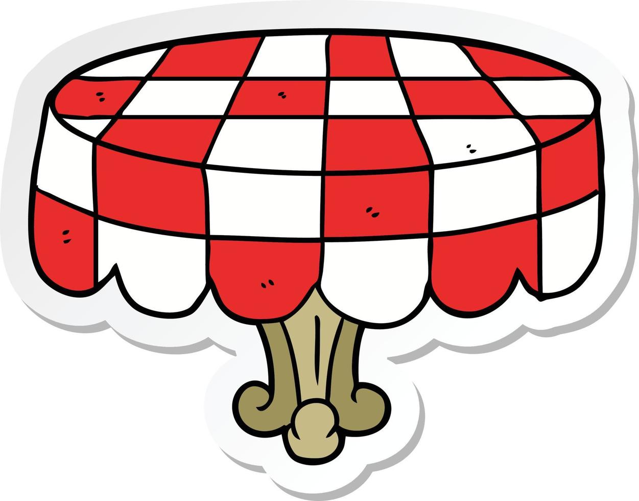 sticker of a cartoon table vector