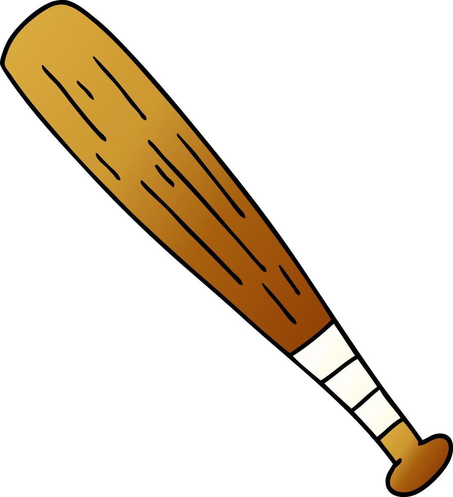 gradient cartoon doodle of a baseball bat vector
