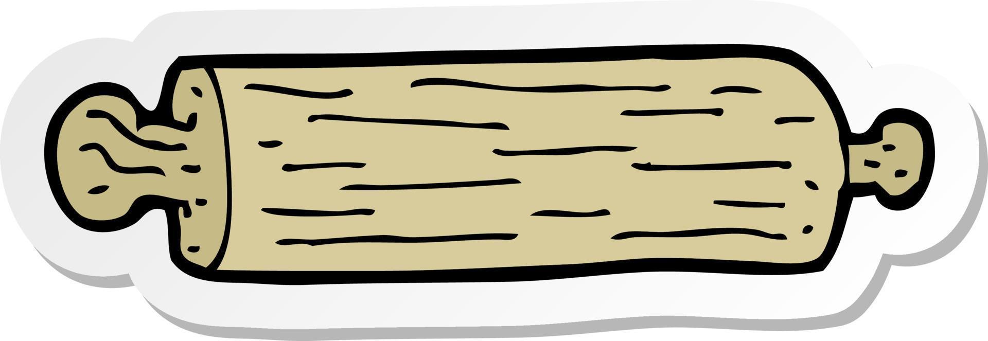 sticker of a cartoon rolling pin vector