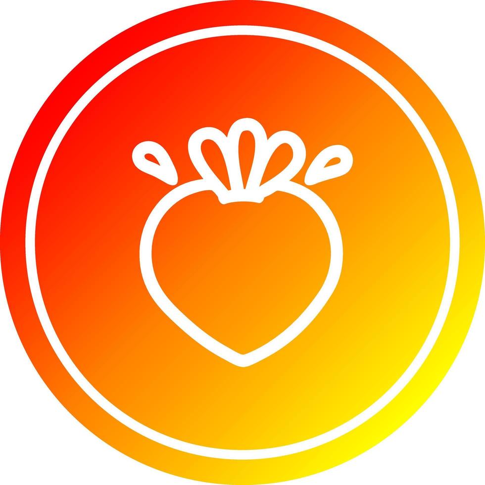 fresh fruit circular in hot gradient spectrum vector