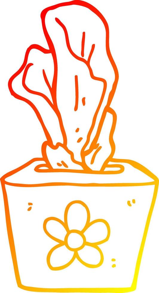 warm gradient line drawing cartoon box of tissues vector