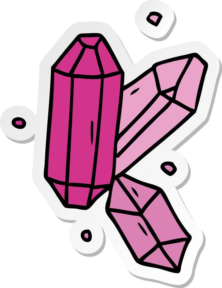 sticker cartoon doodle of crystal gems vector