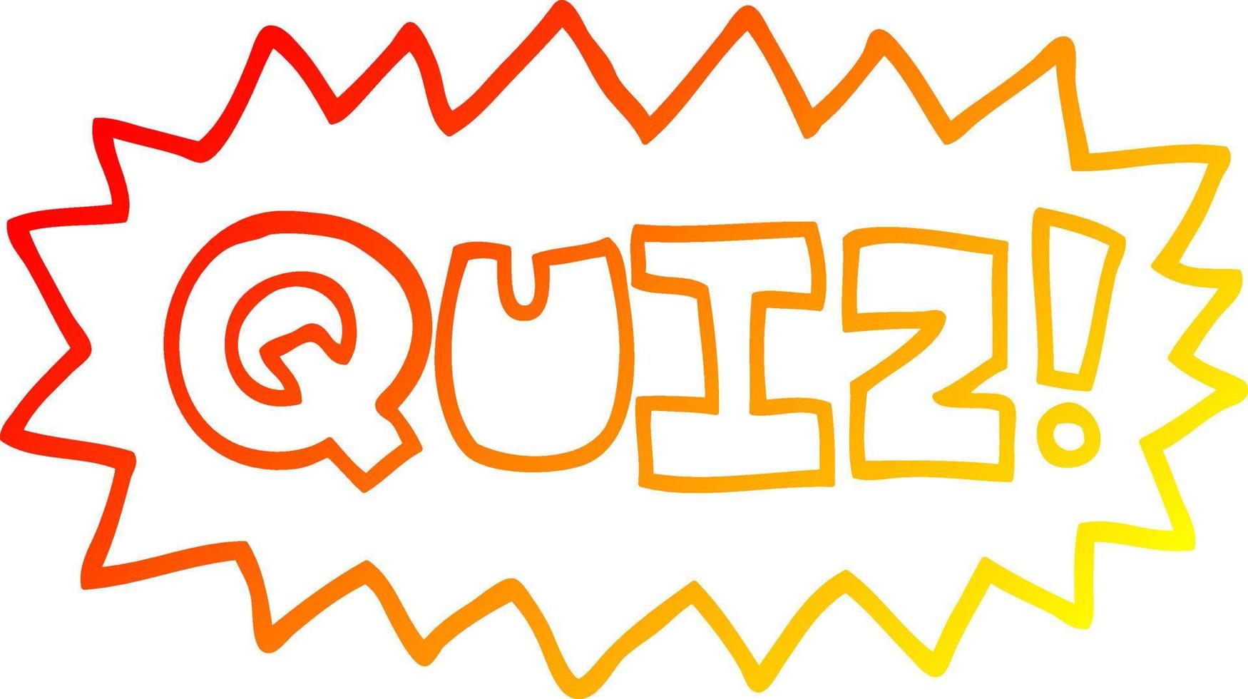 warm gradient line drawing cartoon quiz symbol vector