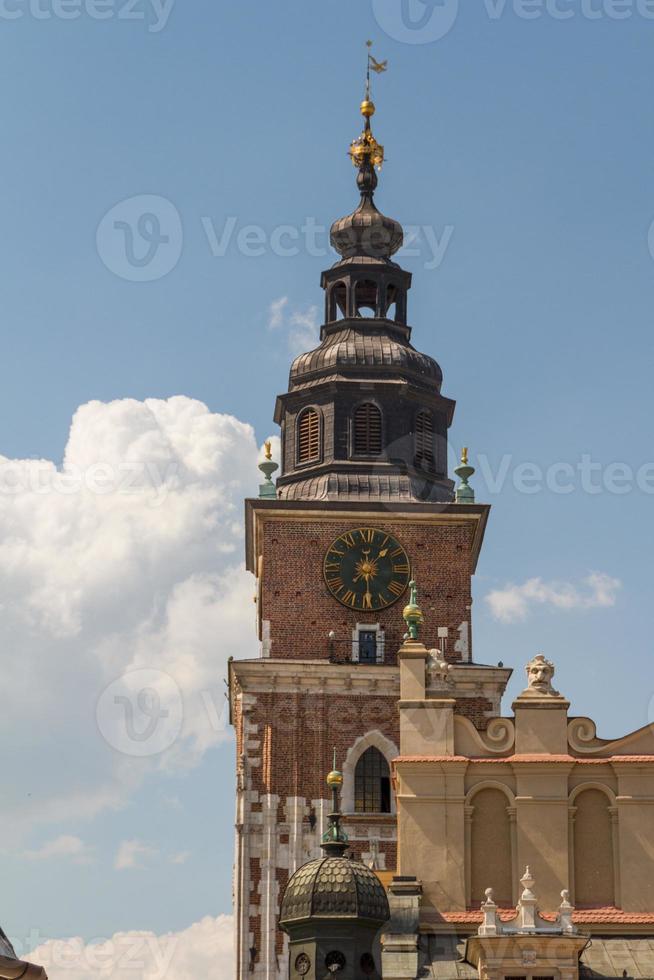 Town hall tower on main square of Krakow photo