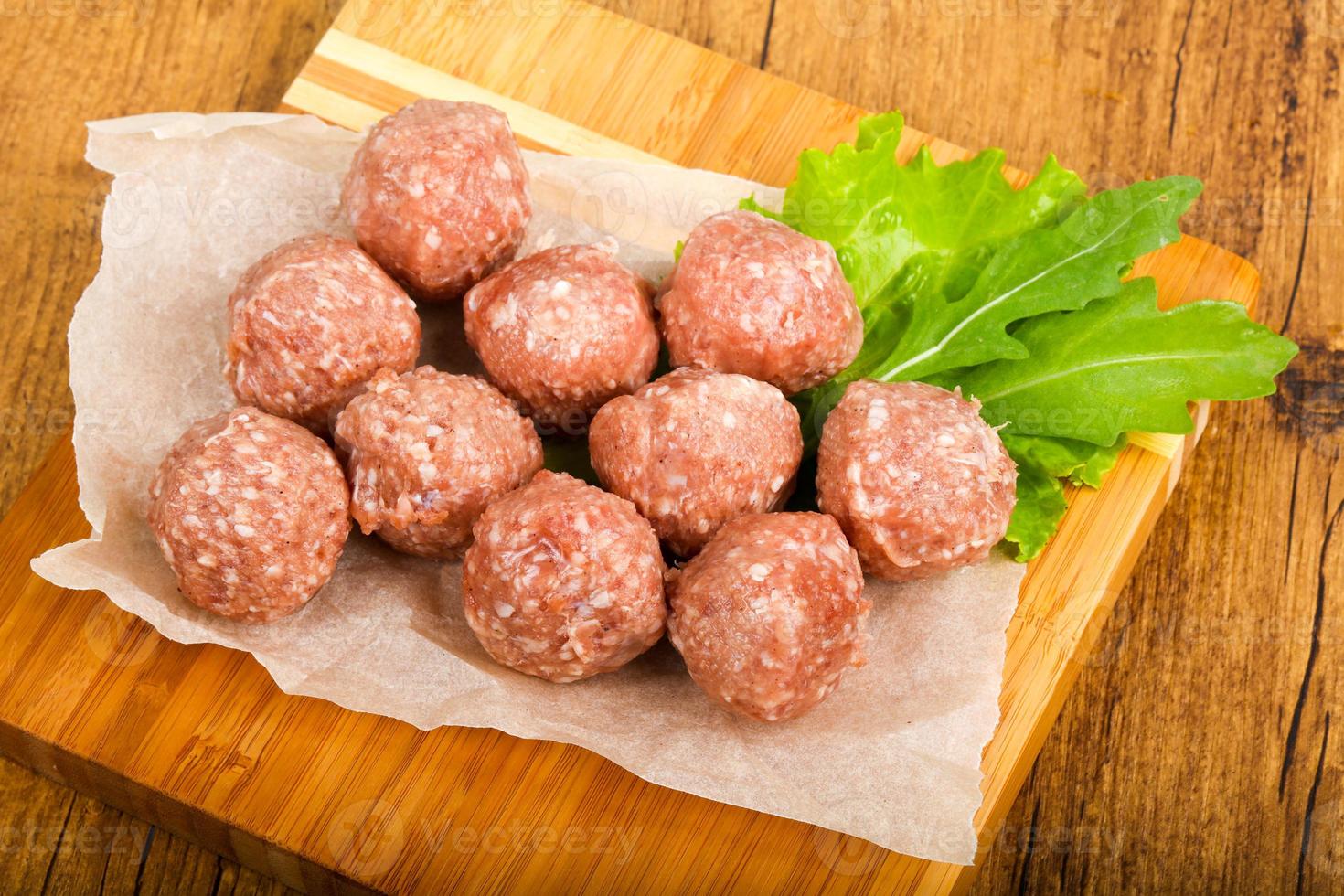 Raw meat balls photo