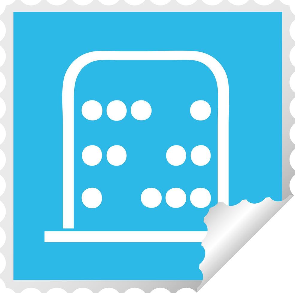 square peeling sticker cartoon maths abacus vector