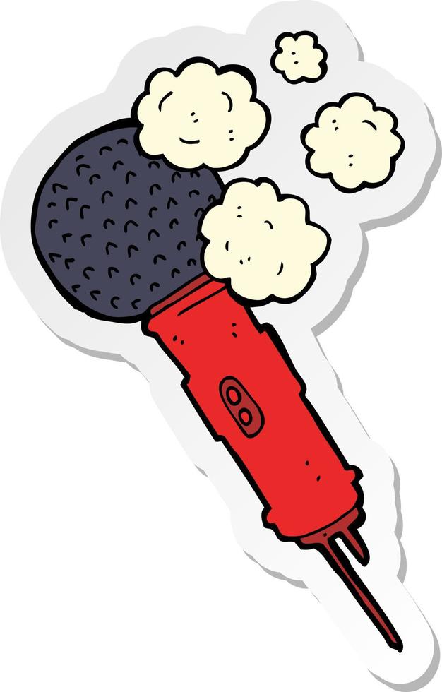 sticker of a cartoon microphone vector