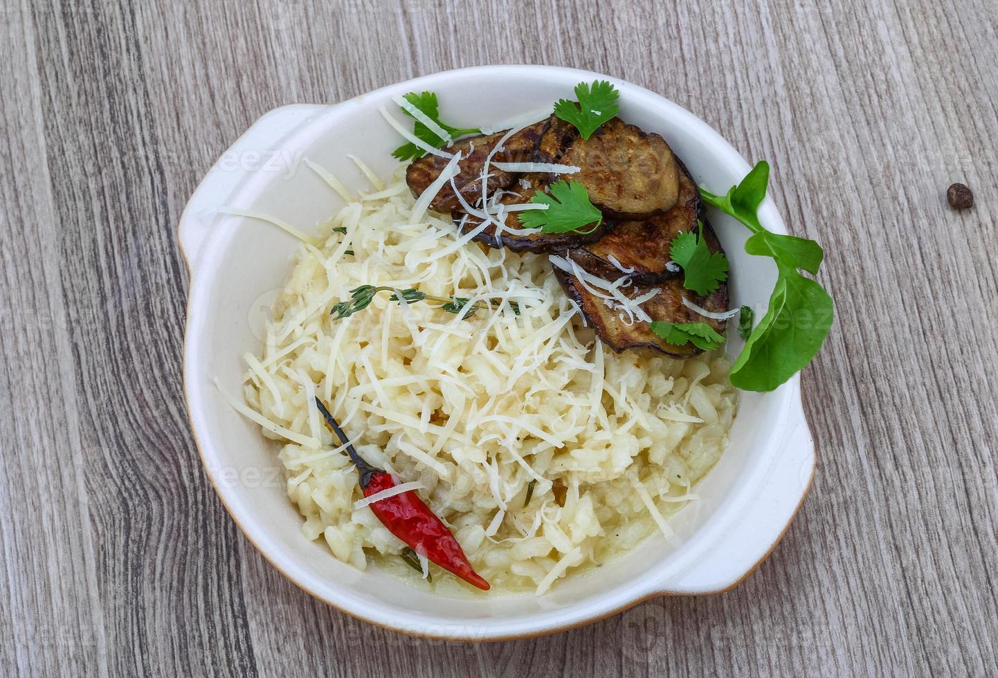 Risotto with eggplant photo