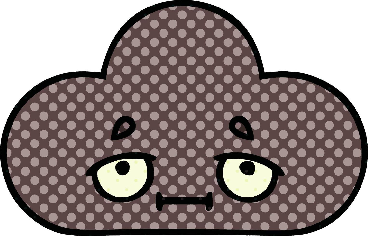 comic book style cartoon storm cloud vector