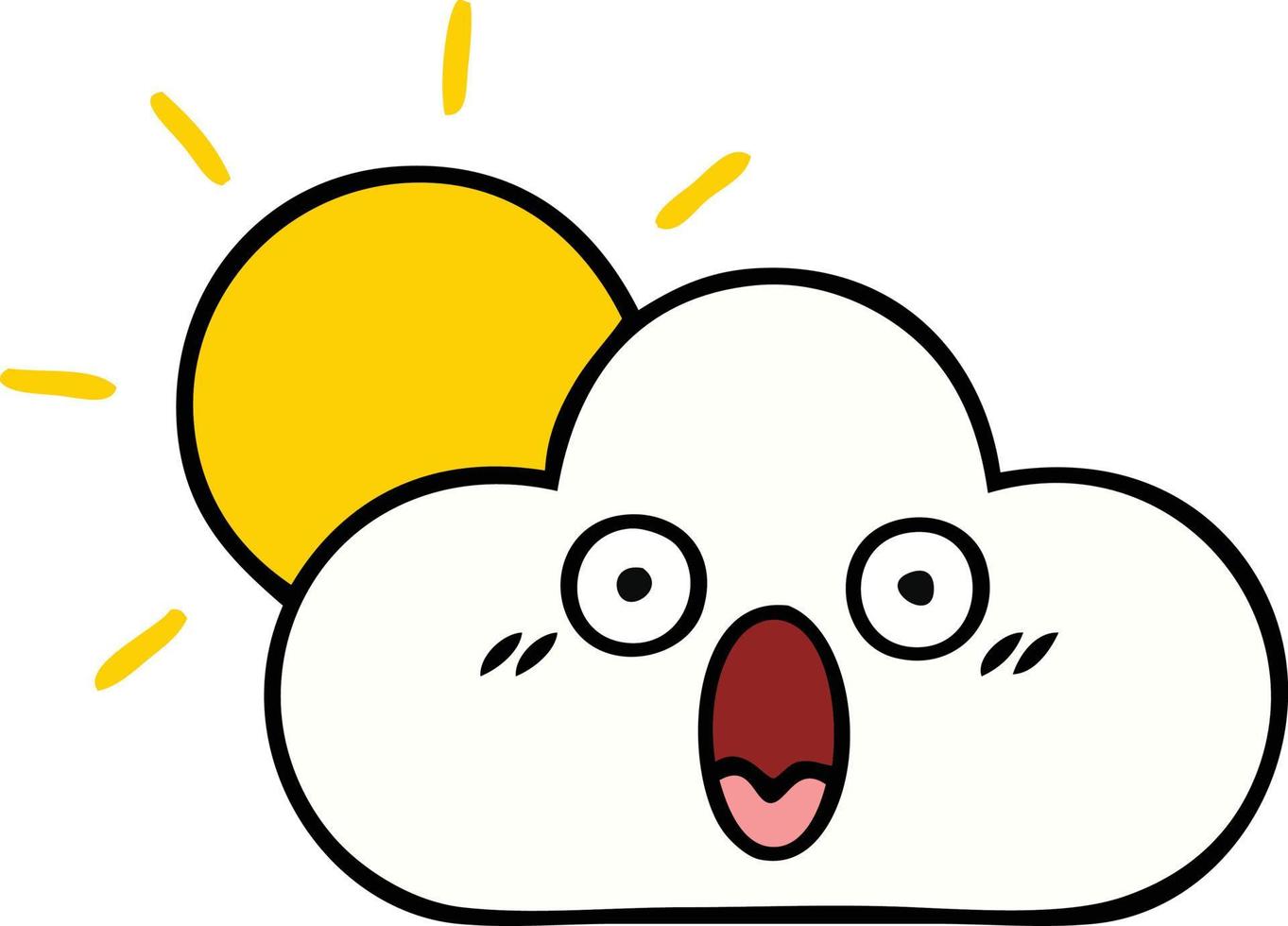 cute cartoon sunshine and cloud vector