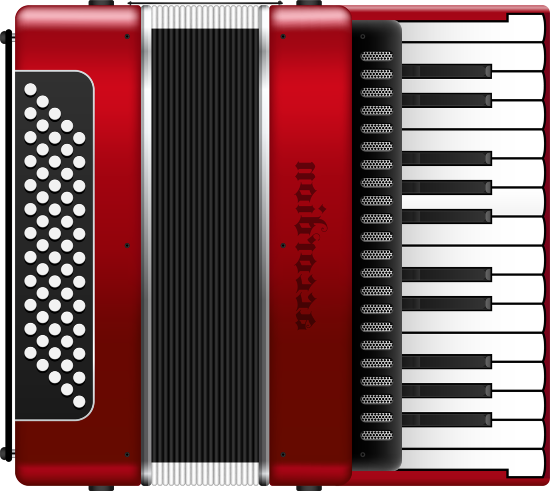 realistische accordeon png-illustratie geïsoleerd op een witte achtergrond png