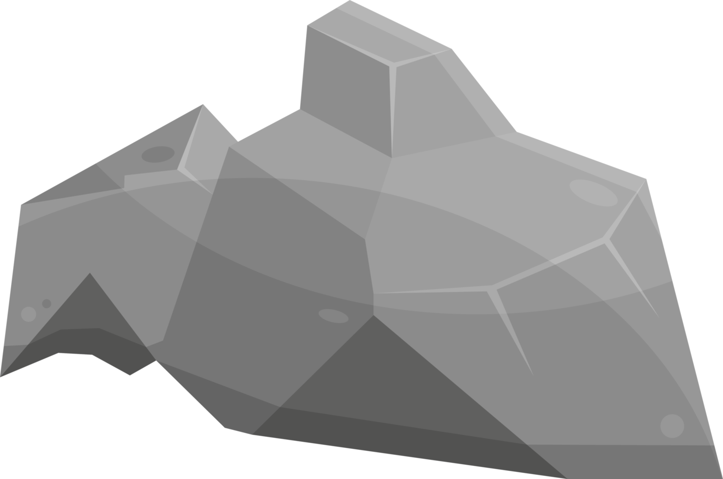 Rock stones and boulders in cartoon style png